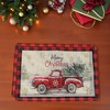 Unique Bargains Christmas Place Mats Flax Red White Green Black 11.8"x17.7" 2 Pcs - 2 of 4