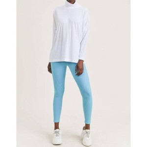 Women's Dropped Shoulder Turtleneck Pullover - mono b - 1 of 4