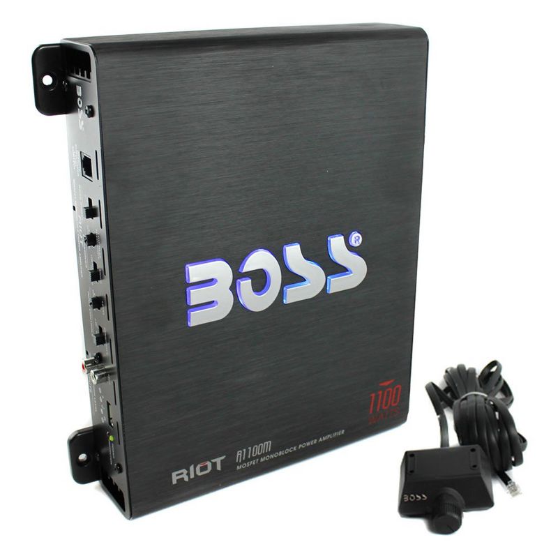 Boss Riot 1100 Watt Monoblock Class A/B Car Audio Amplifier and Remote Bundle with 8 Gauge Complete Car Amplifier Installation Wiring Kit, 2 of 7