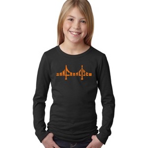 LA Pop Art Girl's Word Art Long Sleeve - San Francisco Bridge - 1 of 4