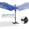 10FT Cantilever Umbrella With Base, Square Single Top Outdoor Umbrella With 360-Degree Rotation, Offset Patio Umbrella for Backyard, Deck, Pool - 4 of 4