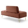 56" Width End of Bed Bench,Velvet Fabric Upholstered 2 Seater Sofa Couch Entryway Ottoman Bench,Fuzzy Sofa Stool Footrest,Window Bench-Cuddlewood - 4 of 4