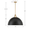 Crystorama Lighting Soto 3 - Light Pendant in  Matte Black/Antique Gold - 4 of 4