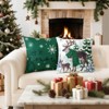 Christmas Throw Pillow Covers 18x18 Inch Set of 4, Scottish Tartan Plaid Snowman Reindeer Winter Christmas Decoration - 3 of 4