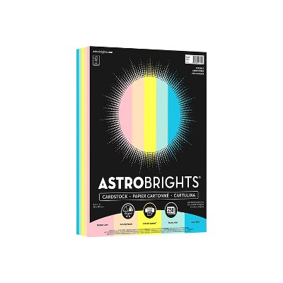 Astrobrights 65 lb. Cardstock Paper 8.5" x 11" Assorted Colors Pack (91715)