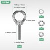 Unique Bargains Stainless Steel Durable Rust-Resistant Eyebolts with Nuts Washers Male Screw for Fastening 10 Pcs - 3 of 4