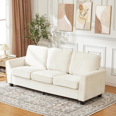 83 Inch Modern 3 Seater Sofa, Deep Seat Couch with Washable Detatchable Covers, Comfy Chenille Couch, Oversized Cloud Sofa