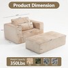 QingMoon Deep-Seat Compressed Sofa, Modular Boneless Couch, Corduroy Lounge Chair with Ottoman and Wide Arms for Living Room, Apartment - 4 of 4