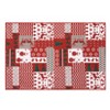 Washable Christmas Patchwork Pattern Rug Non Slip Low Pile Rug Soft Floor Cover Foldable Indoor Carpet for Living Room Bedroom,Red Green/2'x3' - 3 of 4