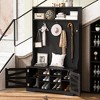 CAVINAS Hall Tree with 7 Hooks Modern Coat Rack with Storage Bench and Adjustable Shelves for Entryway - 2 of 4
