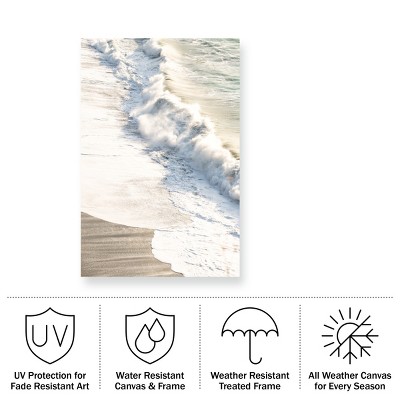 Morning Spray Coastal Landscape Canvas Print with Weather Treated Wood Frame