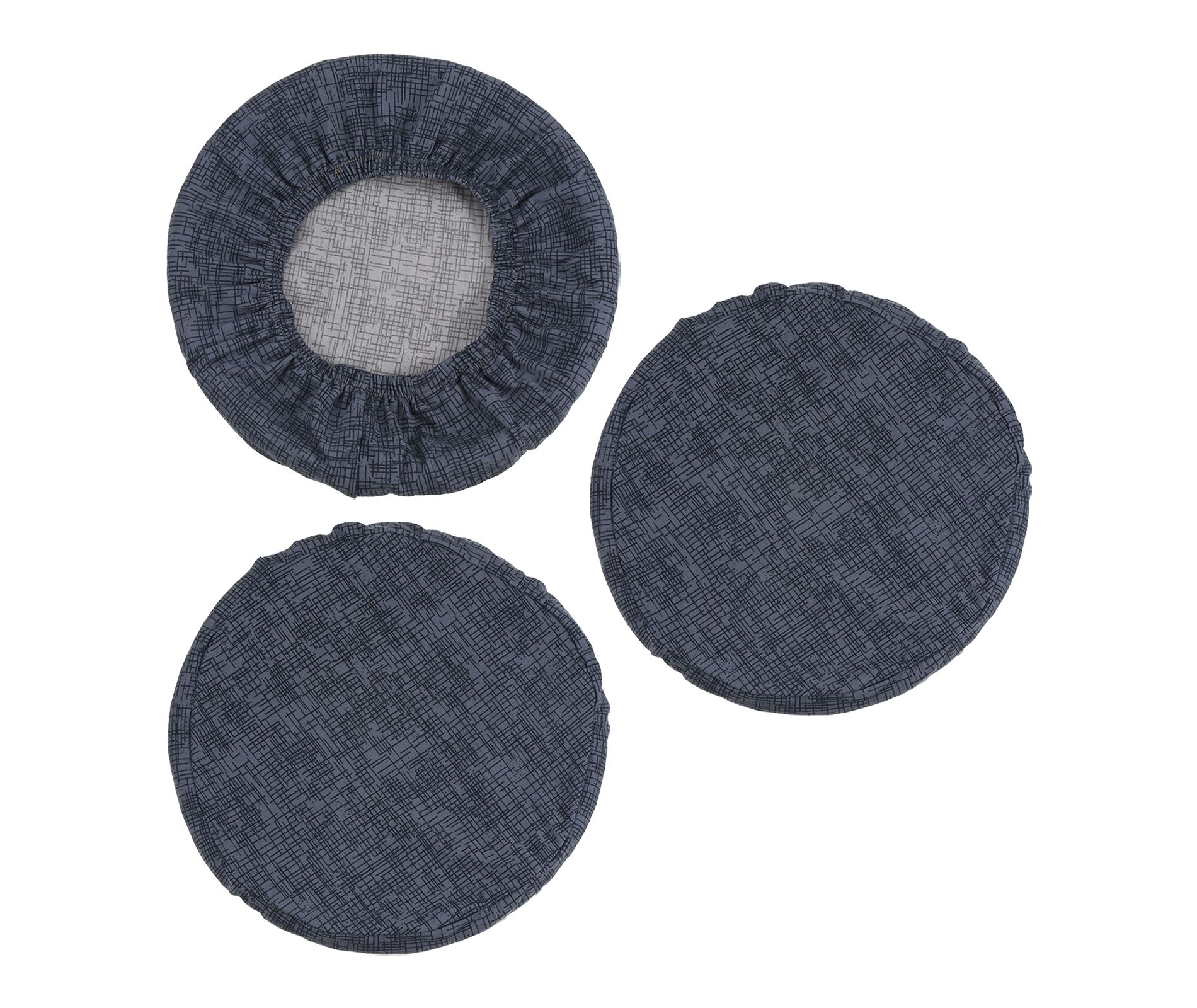 Unique Bargains Round Washable Elastic Bar Stool Cover for Dia 12"-14" Chairs 3 Pcs Dark Gray