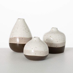 Sullivans 6", 4.5" & 3.75" Strata Mini Bud Vase Set of 3, Multicolor - 1 of 4