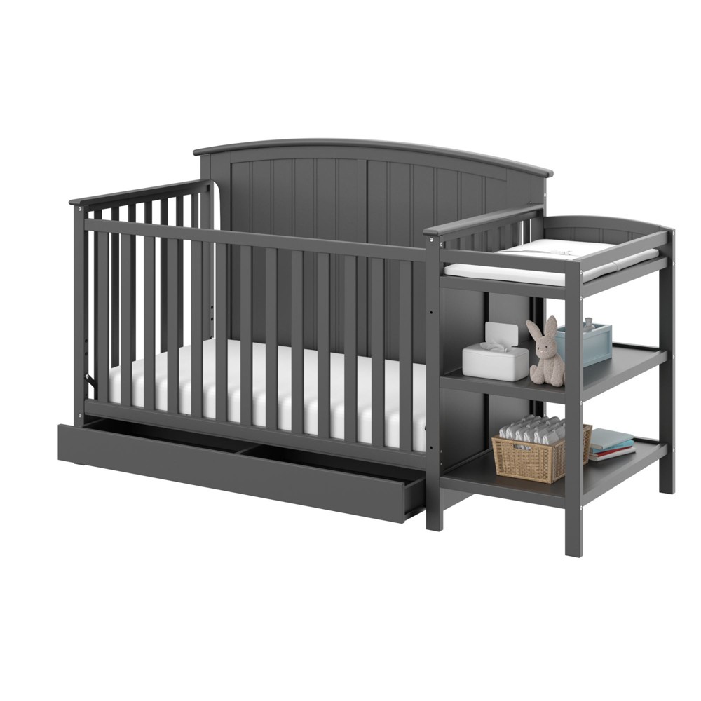 Storkcraft Steveston 4-in-1 Convertible Crib and Changer with Drawer - Gray -  75559735