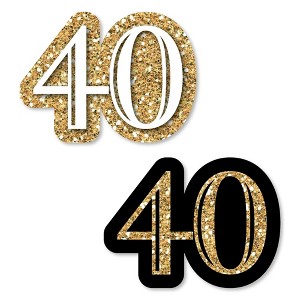 Big Dot of Happiness Adult 40th Birthday - Gold - DIY Shaped Birthday Party Cut-Outs - 24 Count - 1 of 4