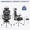 Ergonomic Office Chair,High Back Mesh Desk Chair with Footrest, Adjustable Lumbar Support,and 3D Armrest,Comfortable Gaming Chair for Office and Home - 2 of 4