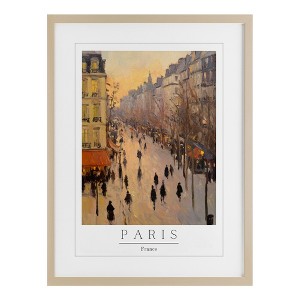 Stupell Industries Vintage Orange Paris Streets Framed Print Under Glass Art - 1 of 4