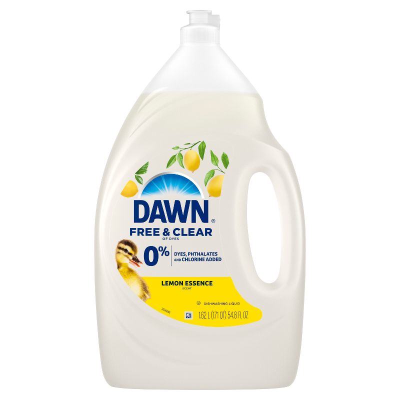 Dawn Lemon Essence Free &#38; Clear Ez Squeeze Dishwashing Liquid - 54.8 fl oz, 1 of 11