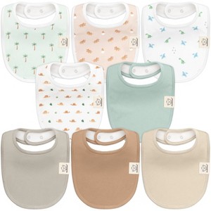 KeaBabies 8pk Organic Baby Bibs for Boy, Baby Drool Bib for Baby Boys and Girls, Newborn Teething Bibs - 1 of 4