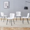 FURNIinspire Dining Chairs Luxury Dining Chairs, Metal Legs Dining Chairs With Pu Cushion For Dining Room Restaurants Hotels, White, 20"*16"*31" - 2 of 4