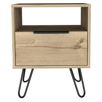 NicBex 1 Shelf Dresser for Bedroom with 1 Open Shelf,Chest of Shelves with Metal Handle Design,Freestanding Dresser,Storage Dressers for Bedroom