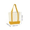 Unique Bargains Zipper Reusable Canvas Tote Bag with an External Pocket - 2 of 4