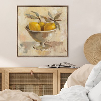 Amanti Art Fruits in Old Bowl I by Silvia Vassileva Canvas Wall Art Print Framed 22 x 22