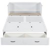 Queen Size Murphy Cube Cabinet Bed with USB Ports and a Large Drawer, Large Drawers and Metal Handles, Multipurpose Guest Room or Home Office - White - 4 of 4