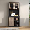 SAINTCY Wine Cabinet Bar Liquor, Kitchen Hutch Cabinet for Dining Room,Farmhouse Sliding Barn Door with Racks for Home, Living Room, Entryway - 3 of 4