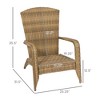 Patio Adirondack Chair with Rattan Wicker, Soft Cushions, Tall Curved Backrest for Deck or Garden - 3 of 4