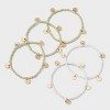 Seedbead with Hammered Discs Stretch Bracelet Set 5pc - A New Day™ - 3 of 4