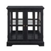 Wooakway 32"H Oak Antique Curio Display Cabinet with Adjustable Shelves and Lattice Doors Retro Style Bookcase Storage Cabinet - 4 of 4