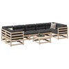 vidaXL Garden Sofa Set Natural Wood Solid pine wood Large Modular - Natural pine With Cushions - 2 of 4