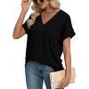 Womens Summer Tops V Neck Outfits Clothes Short Dolman Sleeve Blouses 2025 Fashion Shirts - 4 of 4