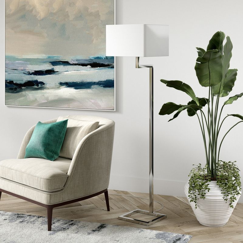 Hampton & Thyme 64" Tall Floor Lamp with Rectangle Fabric Shade , 3 of 9