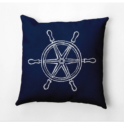 16"x16" Ship Wheel Nautical Square Throw Pillow - e by design