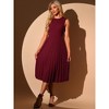 Allegra K Women's Sleeveless Pleated Ruffle Hem Crew Neck Tank Knitted Elegant Midi Dress - 2 of 4