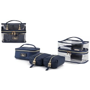 MKF Collection Emma Handbag Cosmetic Clear Case set by Mia K- 4 pieces - 1 of 4