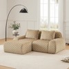 82" Flannelette L-Shaped Modular Sectional Sofas with Deep Seat, Movable Ottoman, Boneless Design, Buckle Connection and Anti-Slip Base - 3 of 4