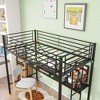 VYNXARIA Twin Metal Loft Bed with Desk, Safety Guard & Ladder, No Box Spring Needed, Black - 4 of 4