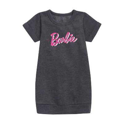 - Barbie - Sketch Original Graphic Short Sleeve Fleece Dress