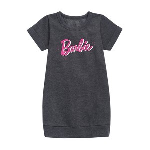 - Barbie - Sketch Original Graphic Short Sleeve Fleece Dress - 1 of 2