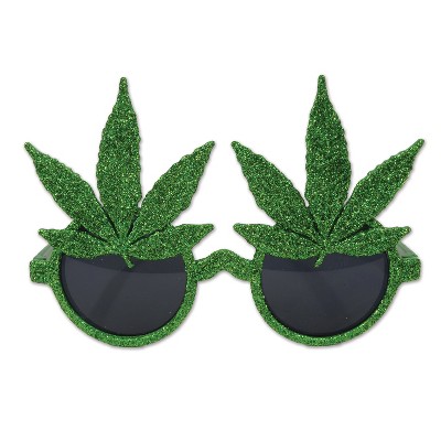 Beistle Glittered Weed Glasses, (2/Pkg) Multicolored