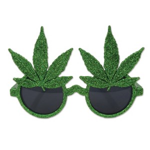 Beistle Glittered Weed Glasses, (2/Pkg) Multicolored - 1 of 4