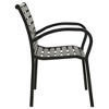 vidaXL Outdoor Patio Chairs Set - Industrial Style, Weather-Resistant, Steel and WPC Material, Stackable Design - Black Finish - 4 of 4