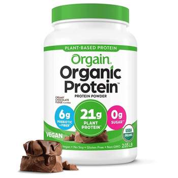 Orgain Organic Vegan Protein Plant Based Protein Powder - Creamy Chocolate Fudge - 2.03lb