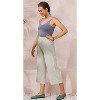 ECUPPER Womens Cotton Cropped Pants Loose Fit Wide Leg Capri Casual Plus Size Elastic Waist Trousers - 4 of 4