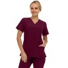 Saint Scrubs Womens 9-Pocket Medical Uniform Set- V-Neck Stretch Top with Tapered Straight Leg Pants - 4 of 4