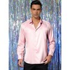 INSPIRE CHIC Men's Satin Long Sleeves Button Up Business Prom Shirts - 2 of 4
