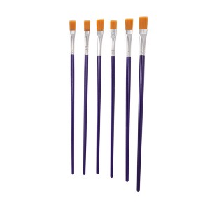 Unique Bargains Flat Brush for Watercolor Nylon Metal Plastic 6 Pcs - 1 of 3
